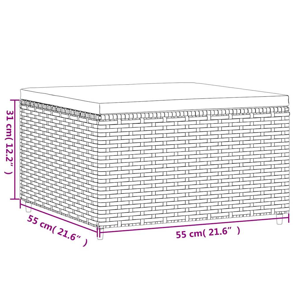 7-Tlg. Garten-Lounge-Set Mit Kissen Poly Rattan