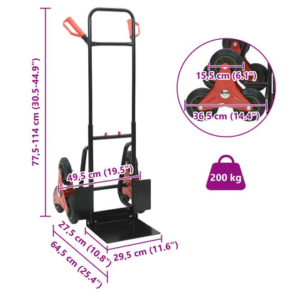Handwagen Und Rot 64,5 X 49,5 X 114 Cm Stahl
