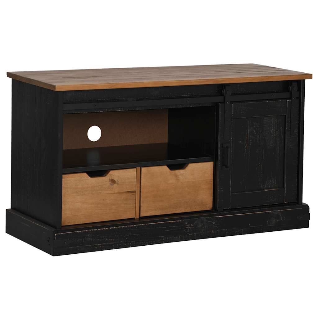 Tv-Schrank Halden Mit Schiebetür 110X40X60Cm Massivholz