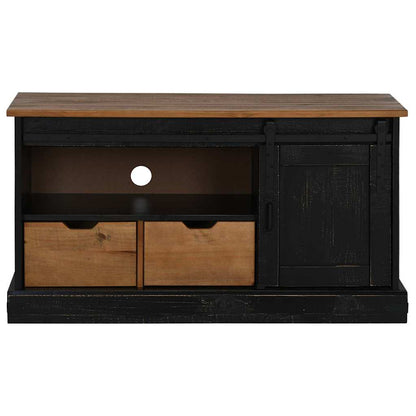 Tv-Schrank Halden Mit Schiebetür 110X40X60Cm Massivholz
