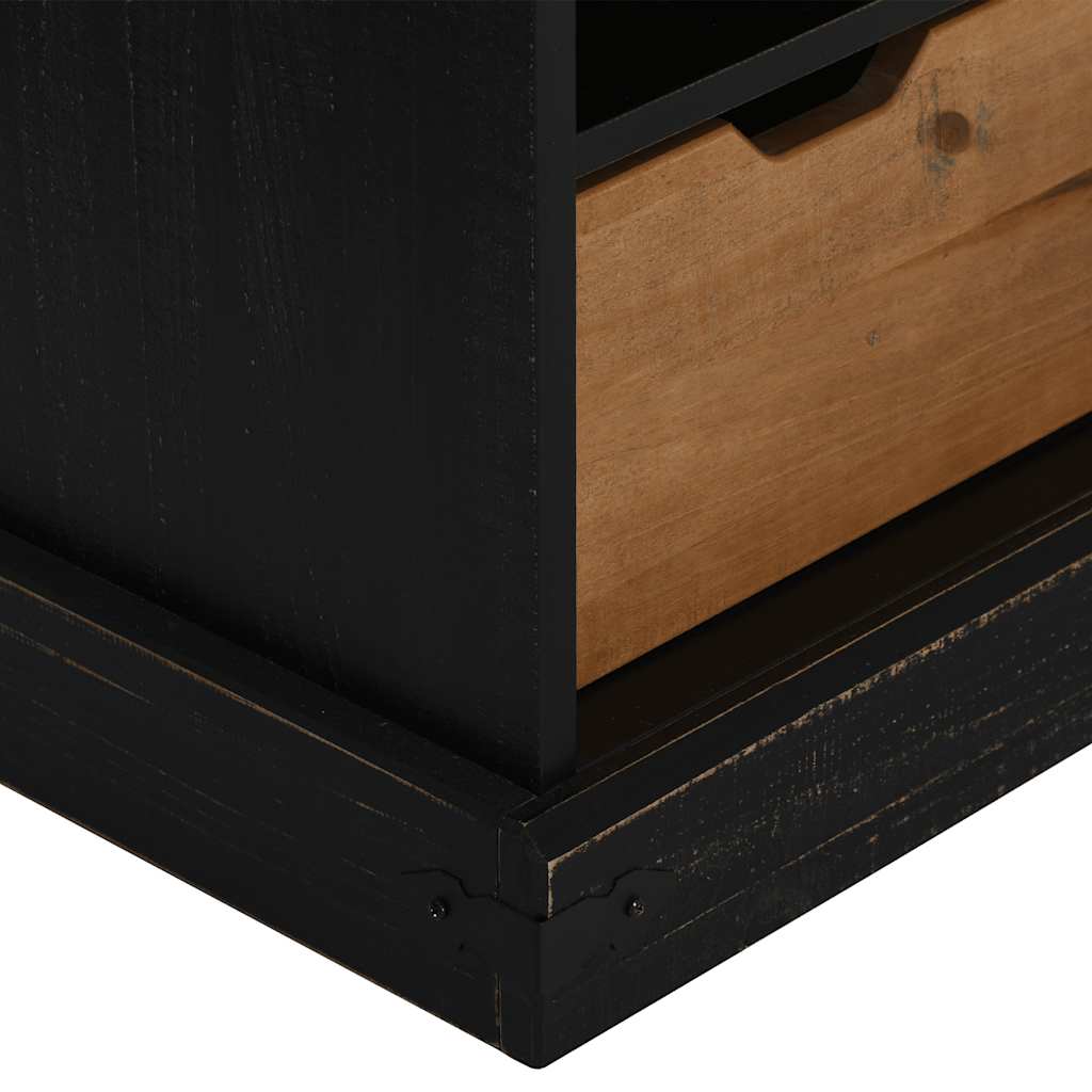 Tv-Schrank Halden Mit Schiebetür 110X40X60Cm Massivholz