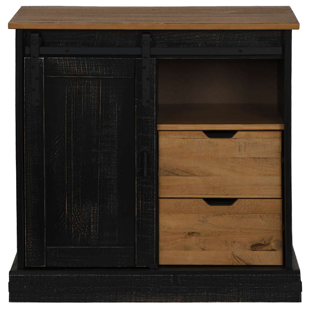 Sideboard Halden Mit Schiebetür 80X40X80 Cm Massivholz