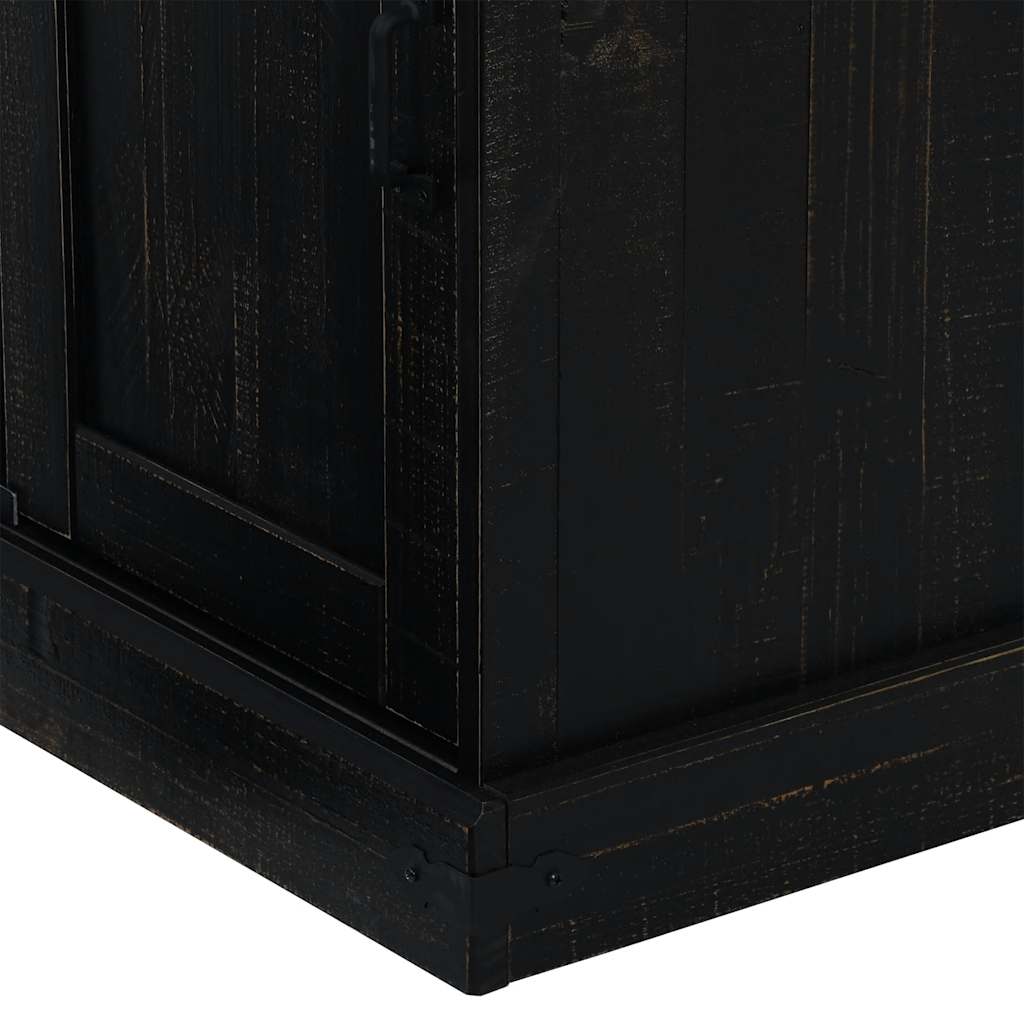Sideboard Halden Mit Schiebetür 80X40X80 Cm Massivholz