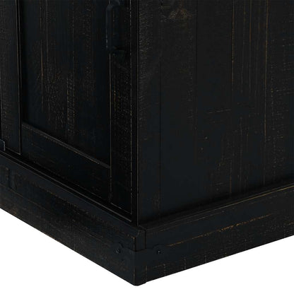 Sideboard Halden Mit Schiebetür 80X40X80 Cm Massivholz