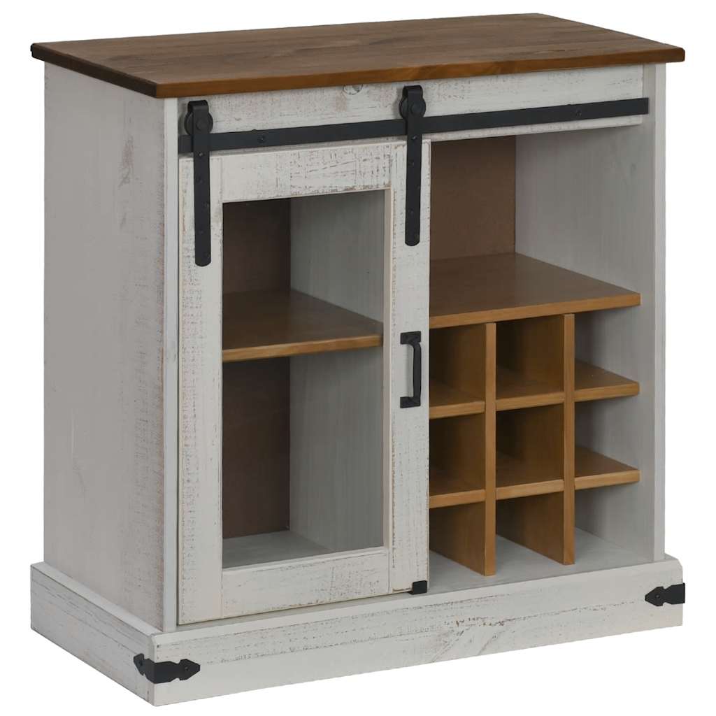 Sideboard Halden Mit Schiebetür 80X40X80 Cm Massivholz