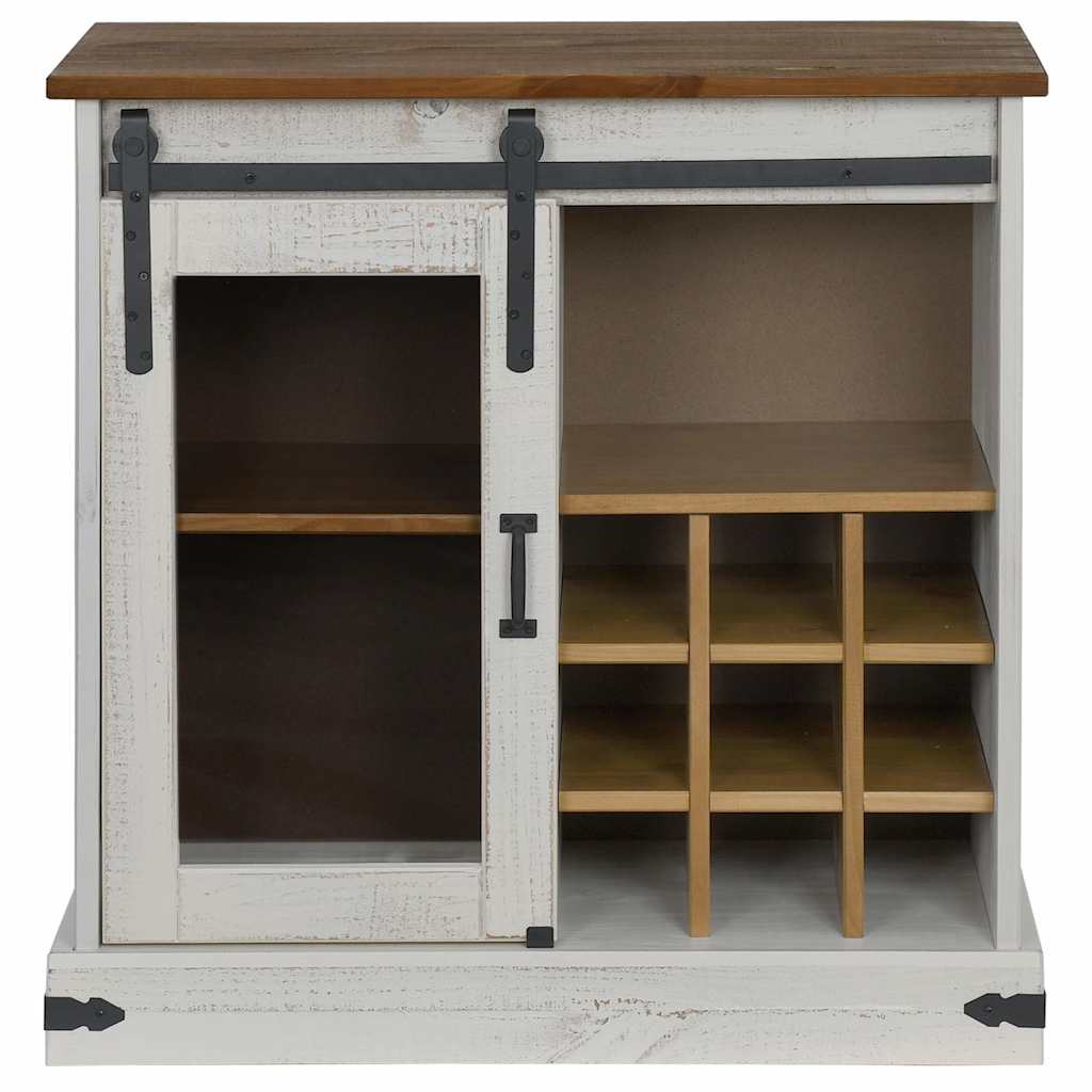 Sideboard Halden Mit Schiebetür 80X40X80 Cm Massivholz