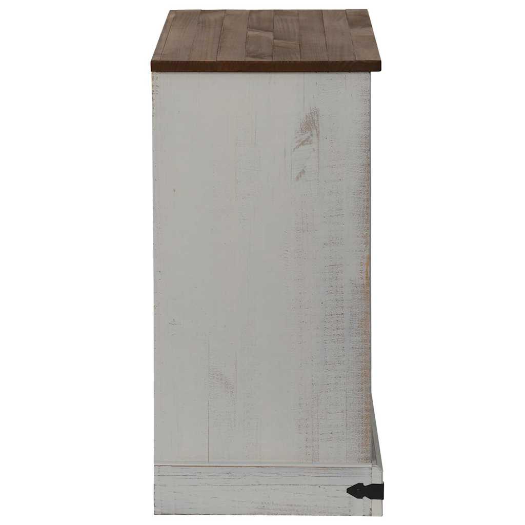 Sideboard Halden Mit Schiebetür 80X40X80 Cm Massivholz