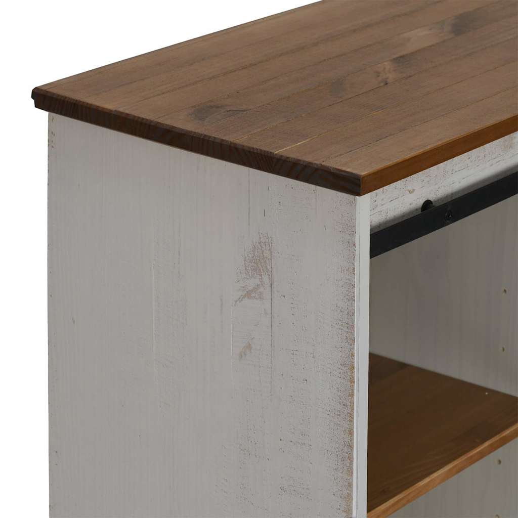 Sideboard Halden Mit Schiebetür 80X40X80 Cm Massivholz