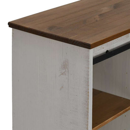 Sideboard Halden Mit Schiebetür 80X40X80 Cm Massivholz