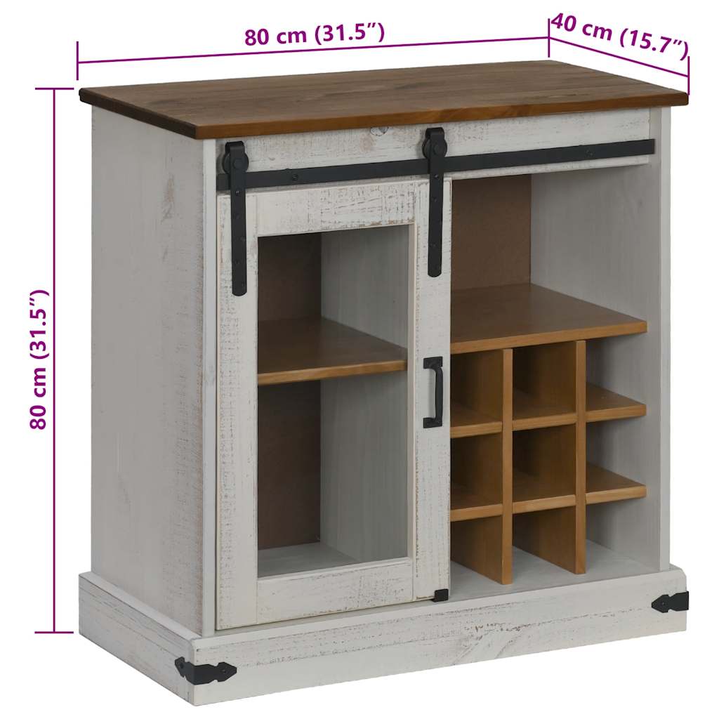 Sideboard Halden Mit Schiebetür 80X40X80 Cm Massivholz