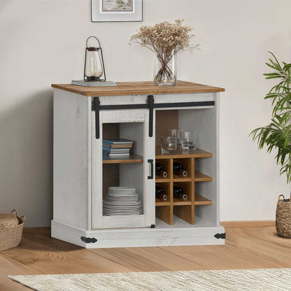 Sideboard Halden Mit Schiebetür 80X40X80 Cm Massivholz