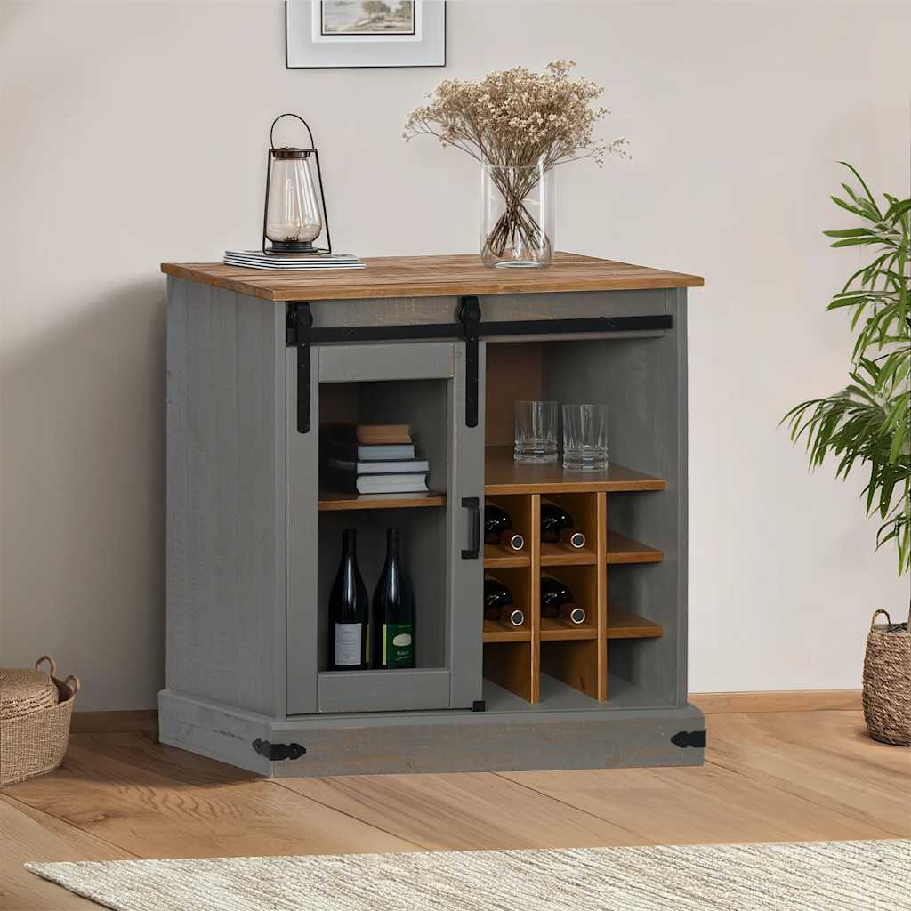 Sideboard Halden Mit Schiebetür 80X40X80 Cm Massivholz