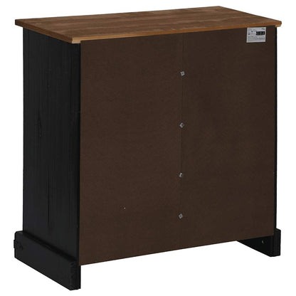 Sideboard Halden Mit Schiebetür Schwarz 80X40X80 Cm Massivholz
