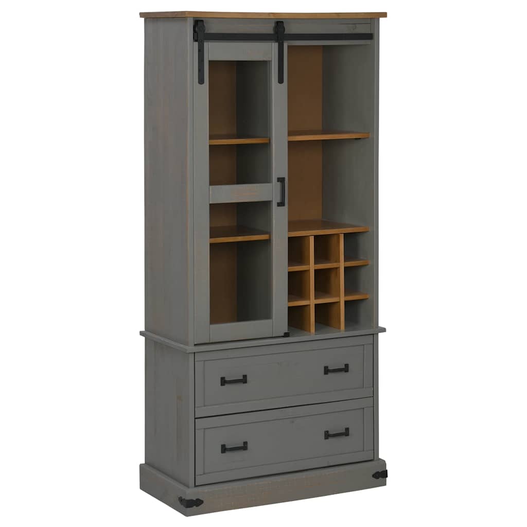 Weinschrank Halden Mit Weinregalen Und Schiebetür Kiefer