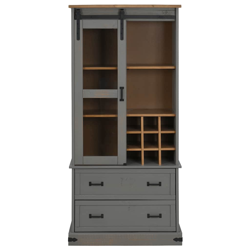 Weinschrank Halden Mit Weinregalen Und Schiebetür Kiefer
