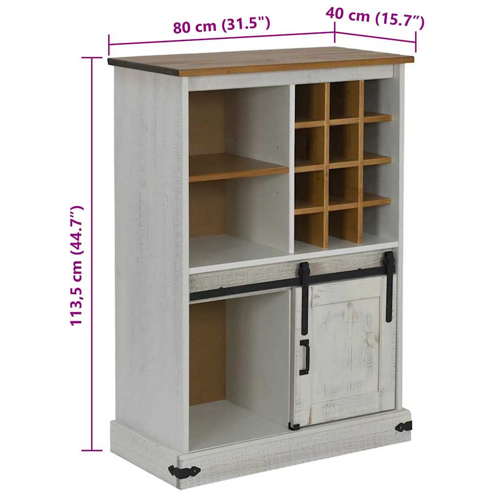Weinschrank Halden Mit Weinregalen Und Schiebetür Kiefer