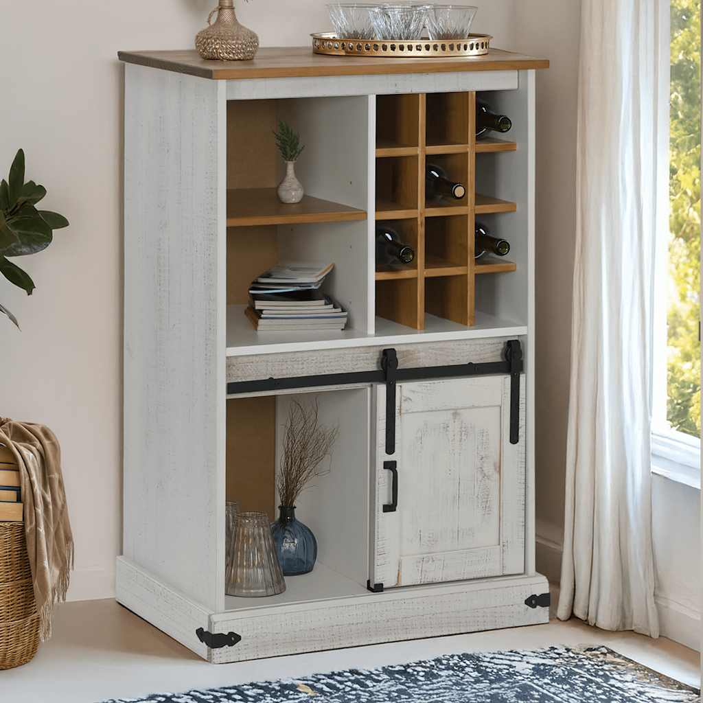 Weinschrank Halden Mit Weinregalen Und Schiebetür Kiefer