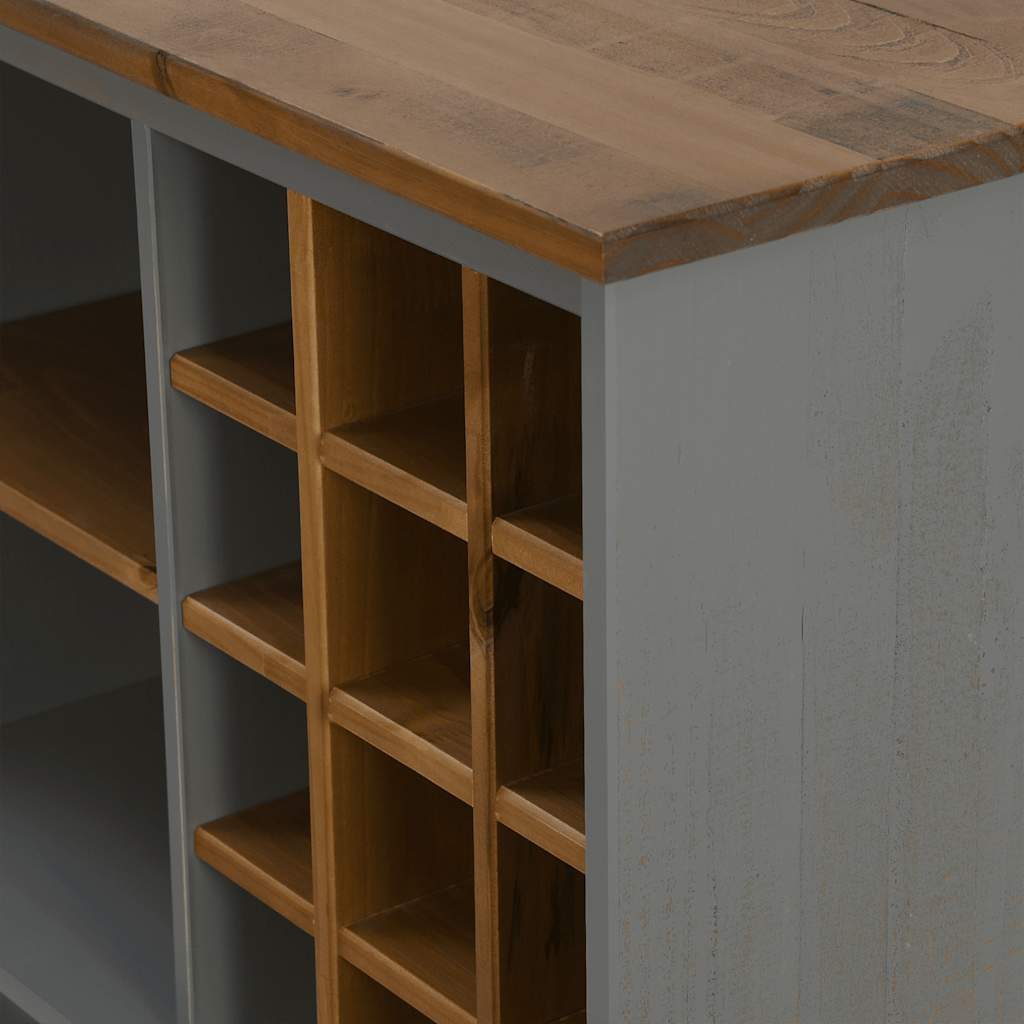 Weinschrank Halden Mit Weinregalen Und Schiebetür Grau Kiefer