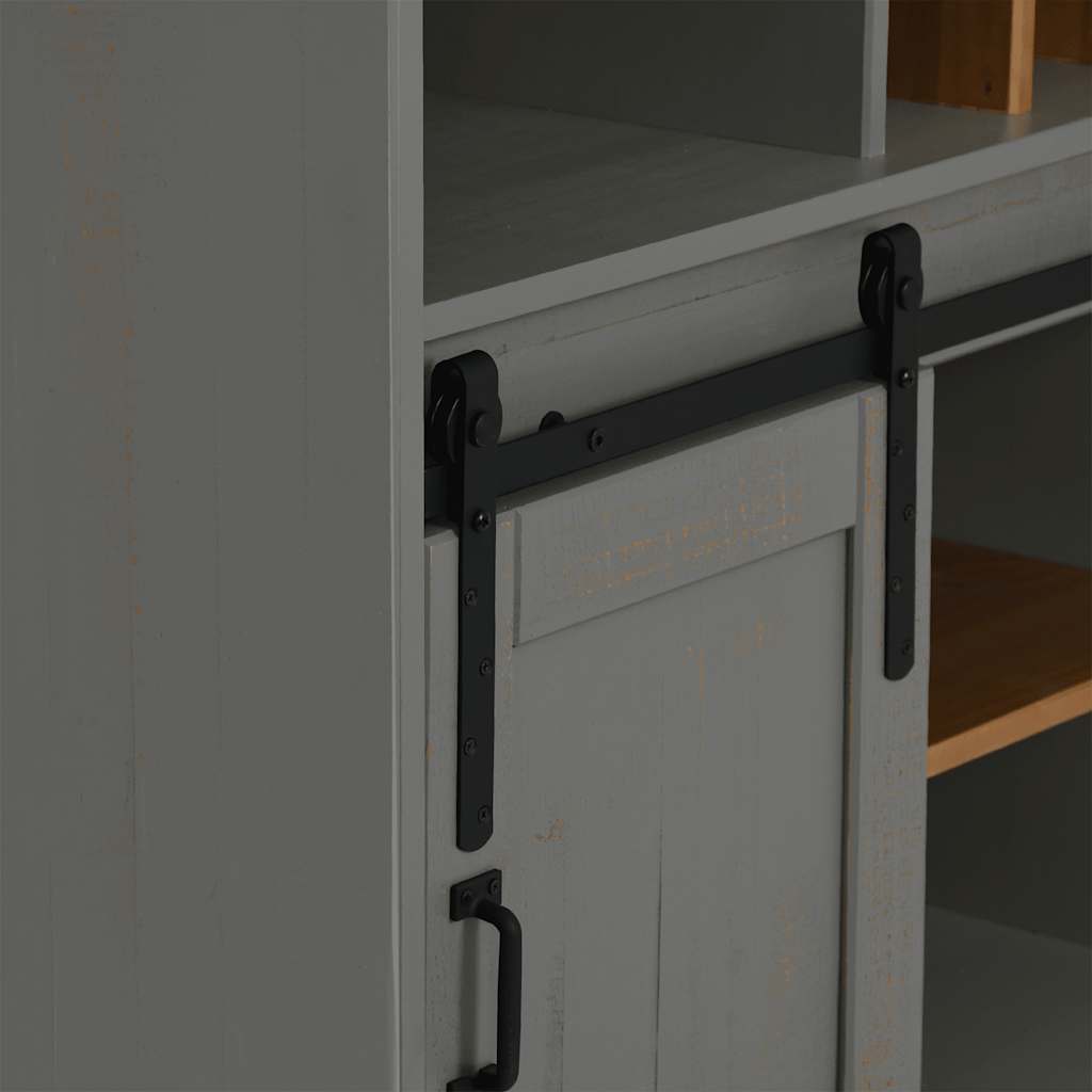 Weinschrank Halden Mit Weinregalen Und Schiebetür Grau Kiefer