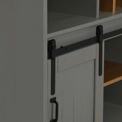 Weinschrank Halden Mit Weinregalen Und Schiebetür Grau Kiefer