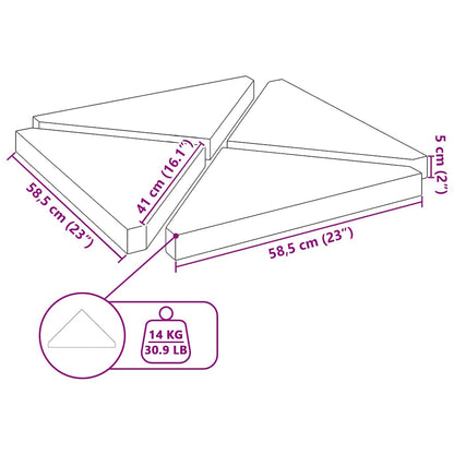 Sonnenschirm-Gewichtsplatten 4 Stk. Granit Dreieckig 14 Kg