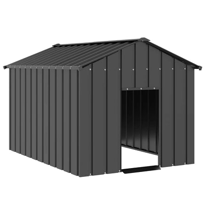 Hundehütte Mit Dach 114X202X101 Cm Verzinkter Stahl