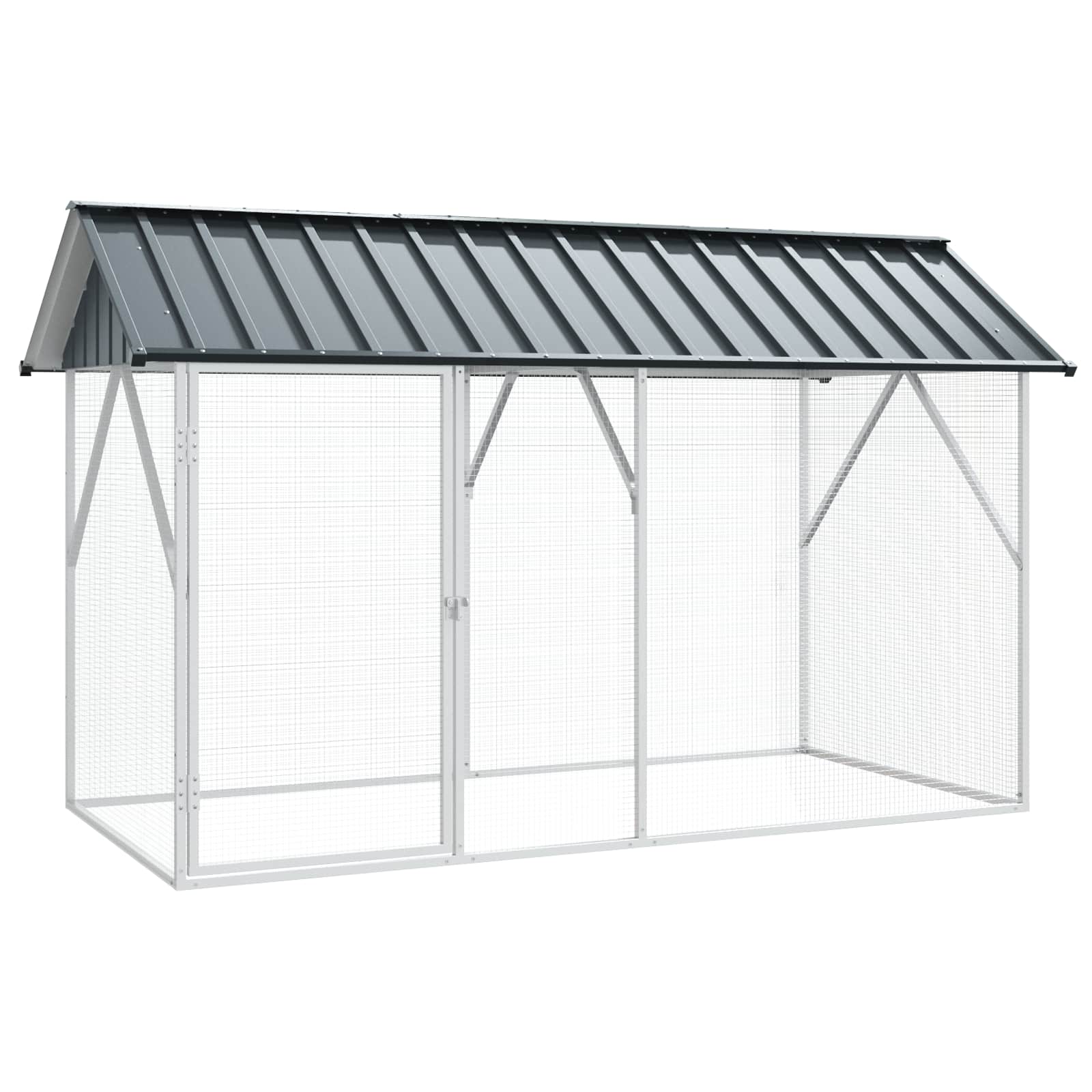 Vogelkäfig Anthrazit 227 X 112 X 141 Cm Verzinkter Stahl