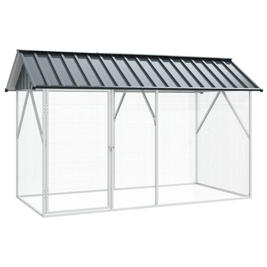 Vogelkäfig Anthrazit 227 X 112 X 141 Cm Verzinkter Stahl