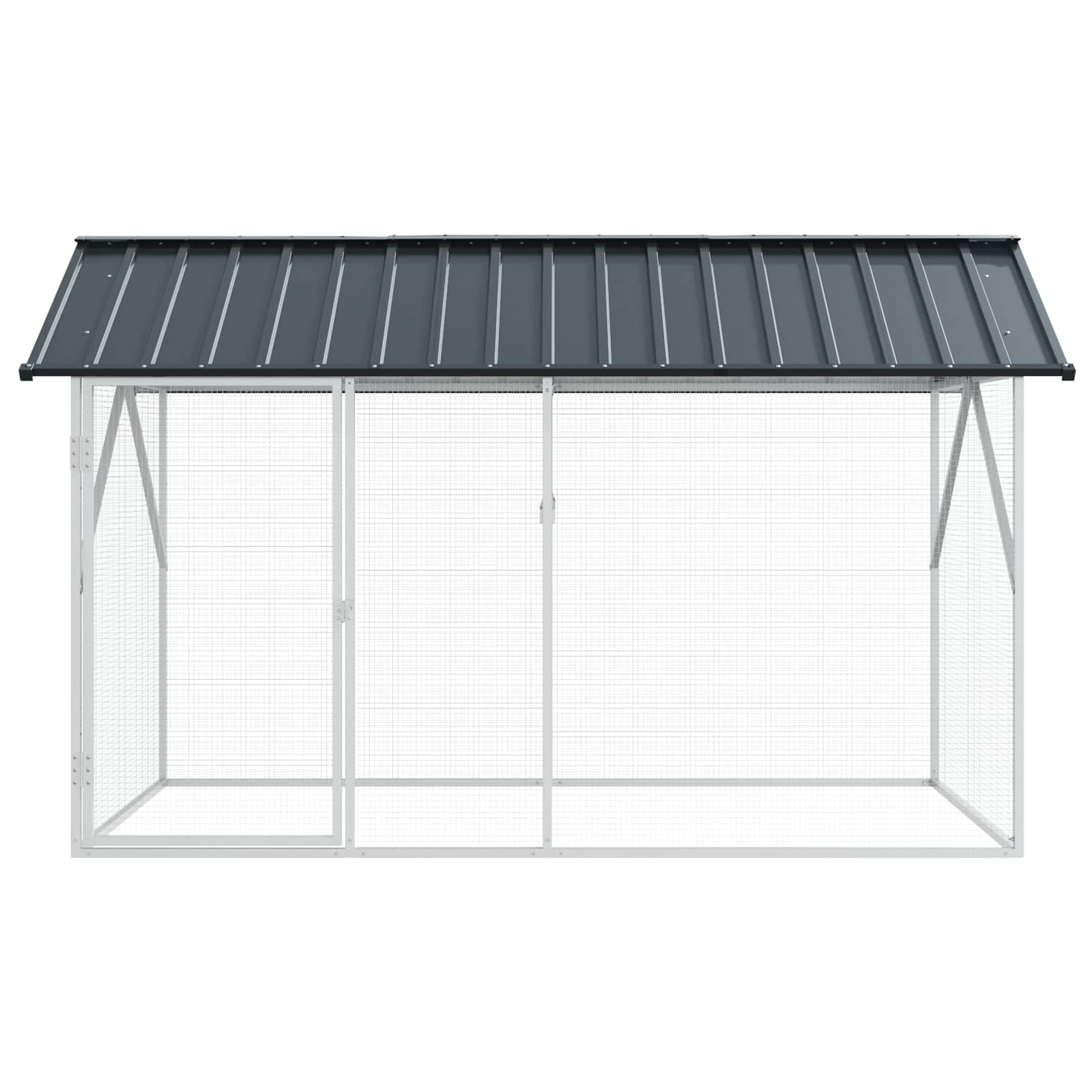 Vogelkäfig Anthrazit 227 X 112 X 141 Cm Verzinkter Stahl