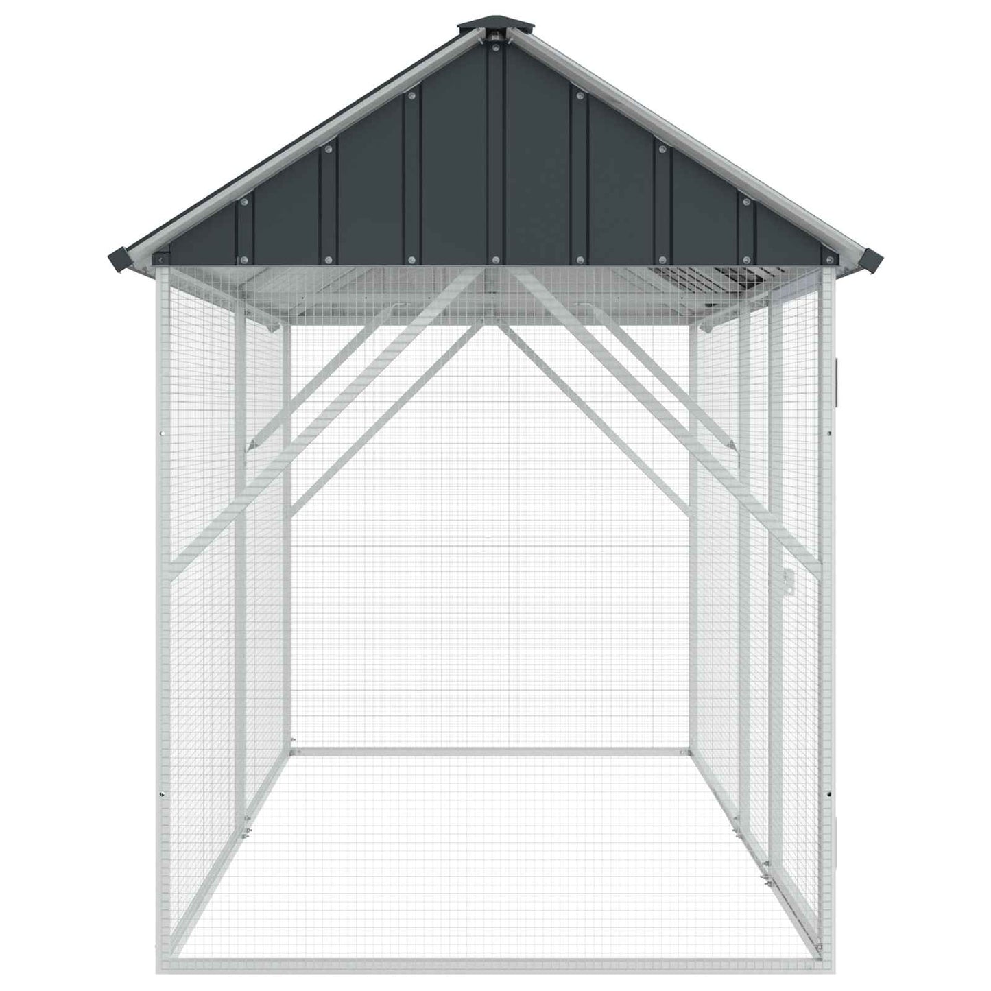 Vogelkäfig Anthrazit 227 X 112 X 141 Cm Verzinkter Stahl
