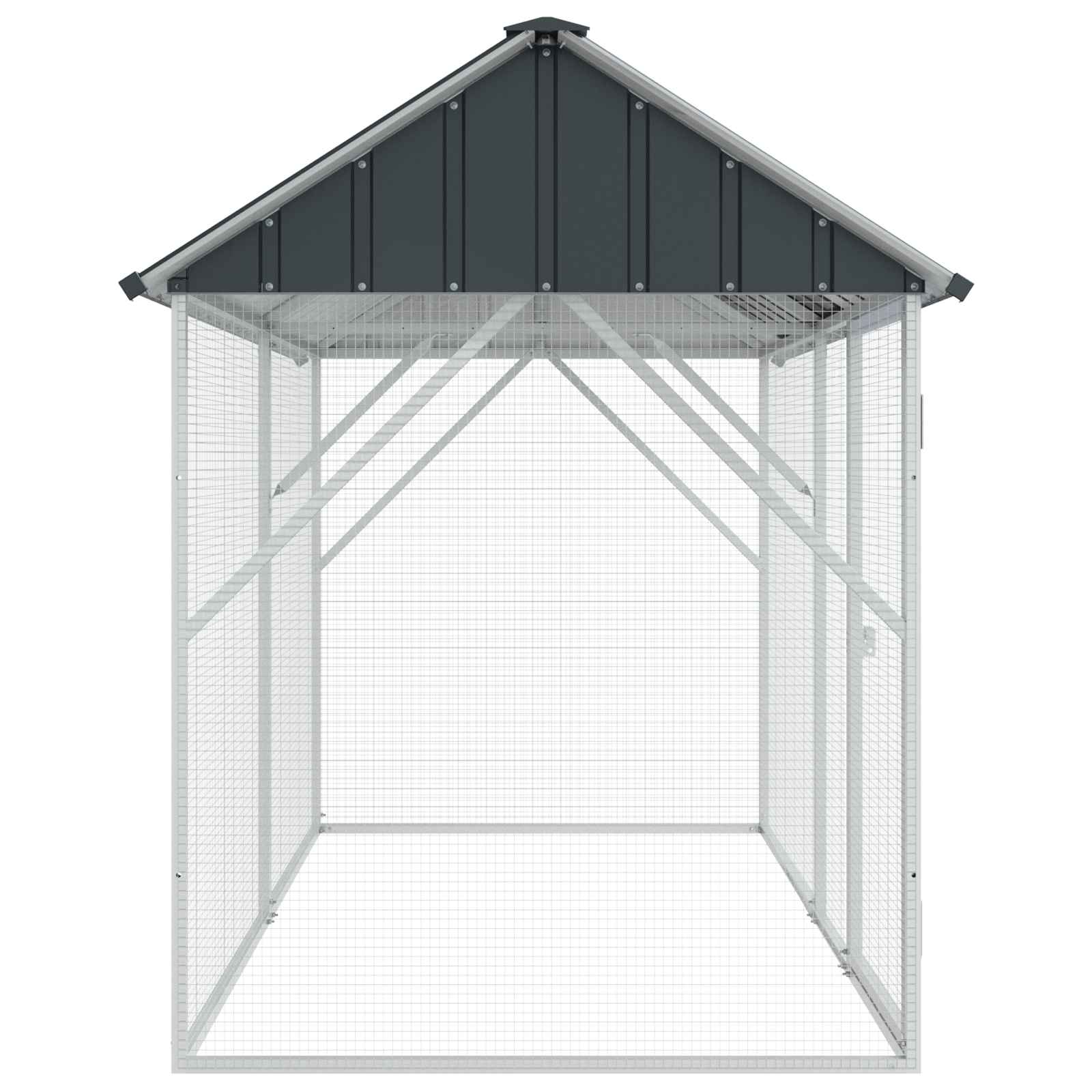 Vogelkäfig Anthrazit 227 X 112 X 141 Cm Verzinkter Stahl