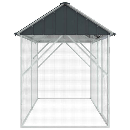 Vogelkäfig Anthrazit 227 X 112 X 141 Cm Verzinkter Stahl