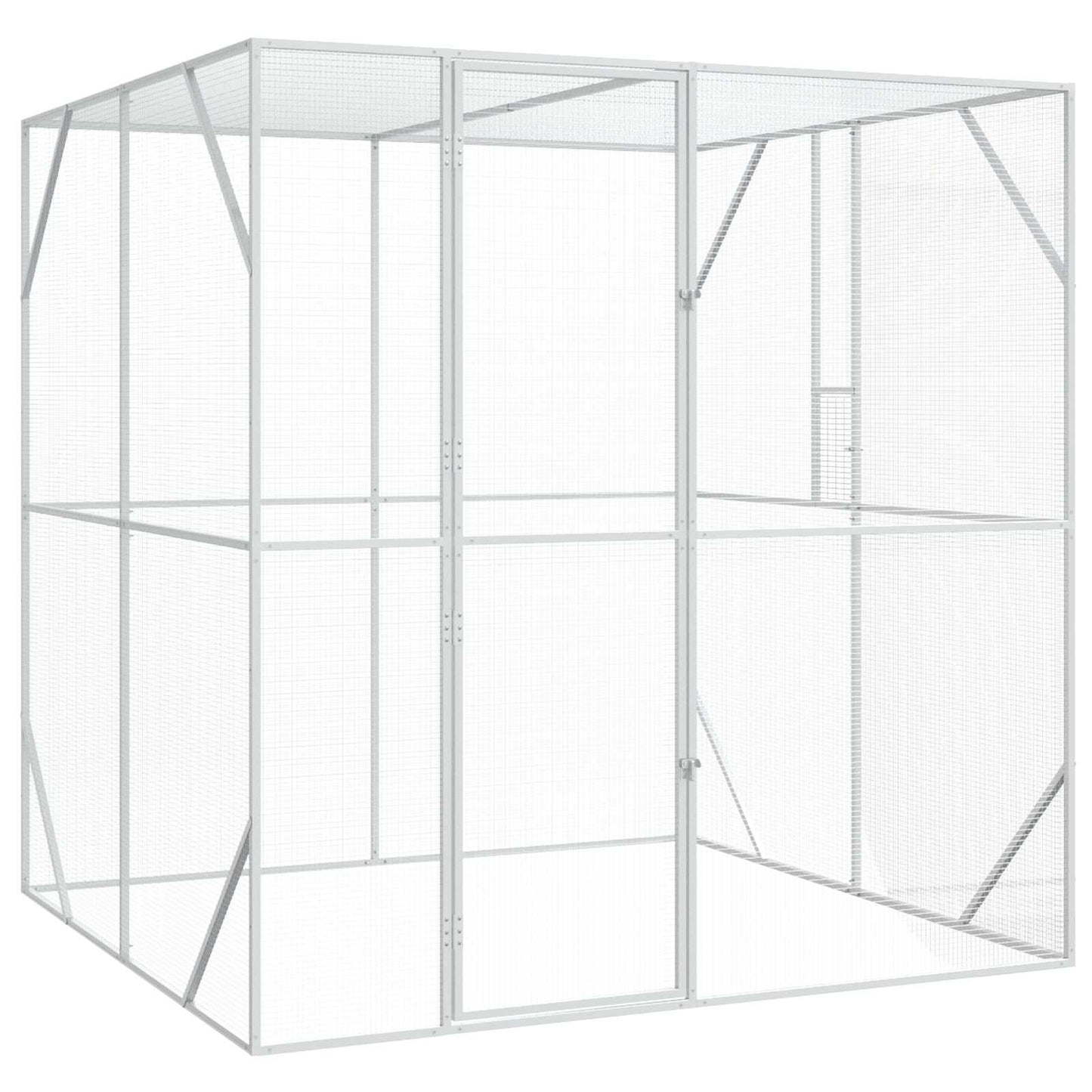 Vogelkäfig Anthrazit 210 X 304 X 213 Cm Verzinkter Stahl