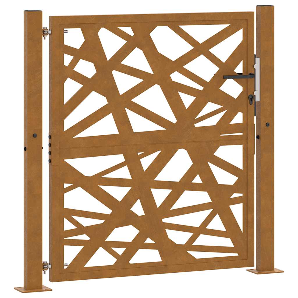 Gartentor 100X100 Cm Cortenstahl Helles Design