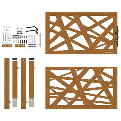 Gartentor 100X100 Cm Cortenstahl Helles Design