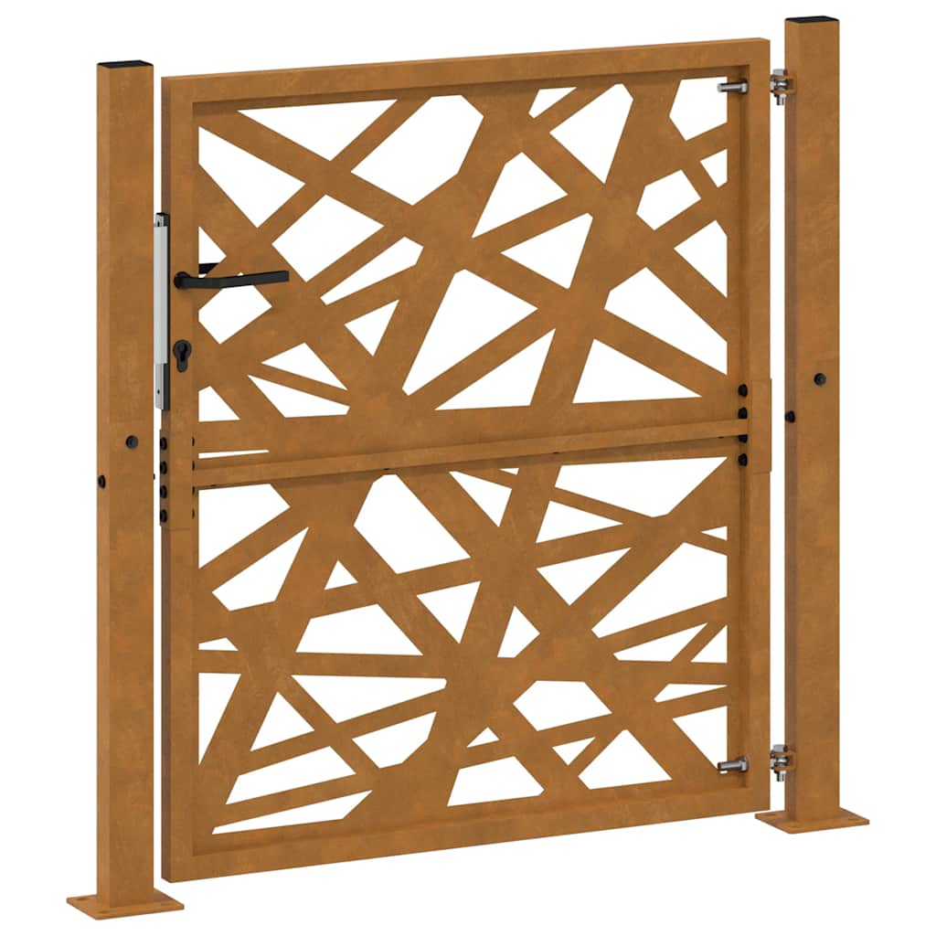 Gartentor 100X100 Cm Cortenstahl Helles Design