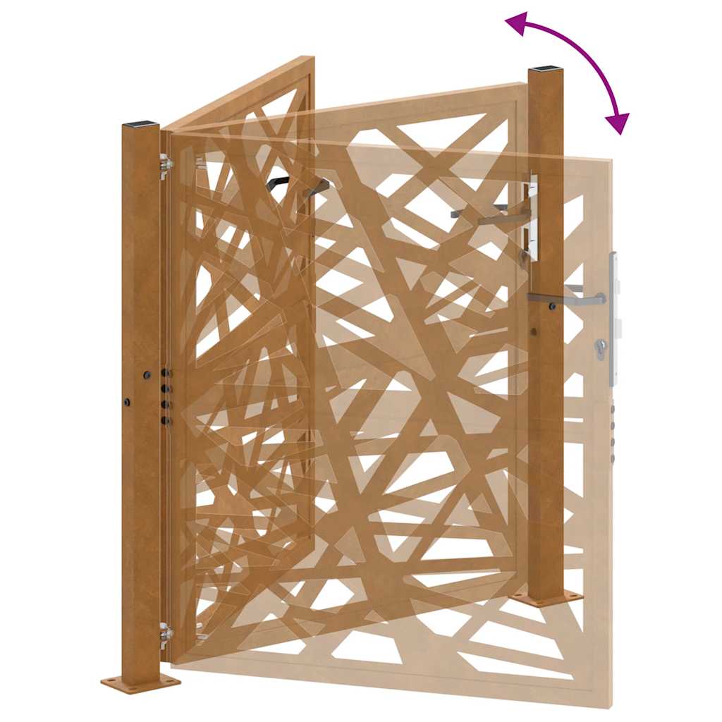 Gartentor 100X100 Cm Cortenstahl Helles Design