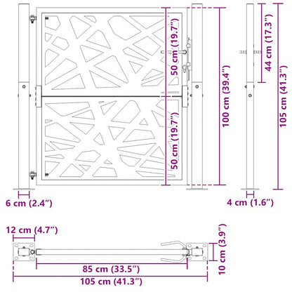 Gartentor 100X100 Cm Cortenstahl Helles Design