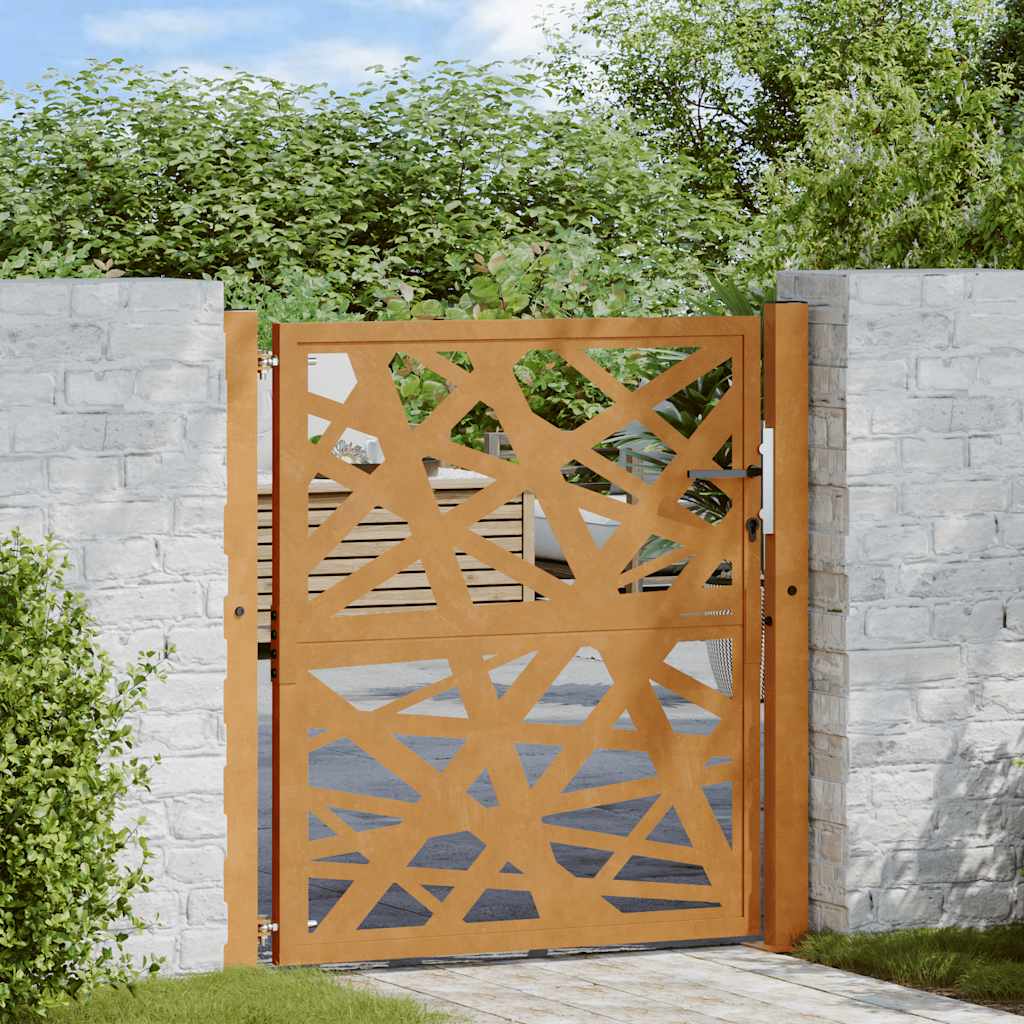 Gartentor 100X100 Cm Cortenstahl Helles Design