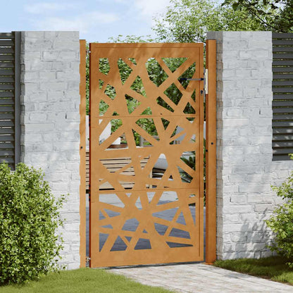 Gartentor 100X100 Cm Verwitterungsstahl Wellendesign