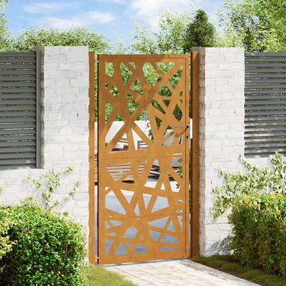Gartentor 100X100 Cm Verwitterungsstahl Wellendesign