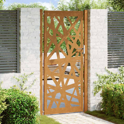 Gartentor 100X100 Cm Verwitterungsstahl Wellendesign