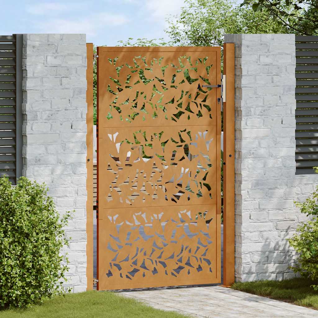 Gartentor 100X100 Cm Verwitterungsstahl Wellendesign