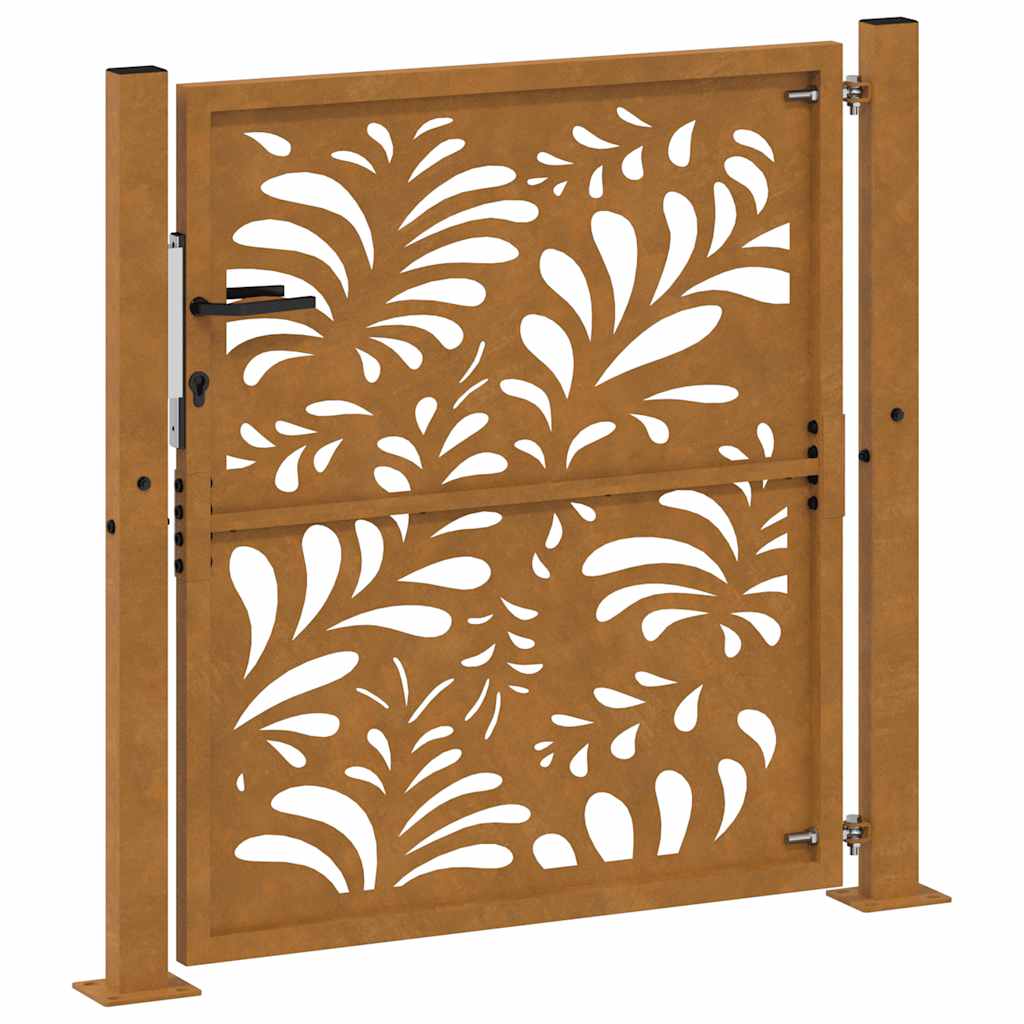 Gartentor 100X100 Cm Verwitterungsstahl Wellendesign