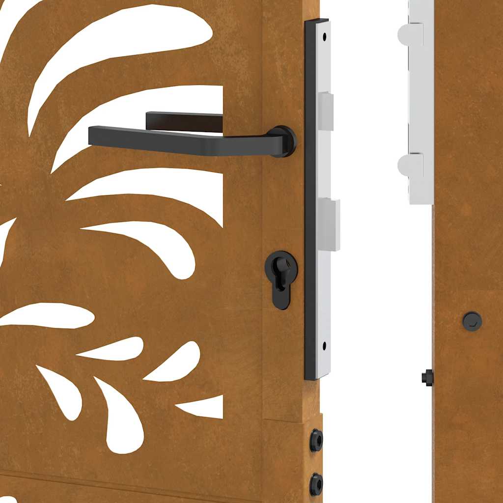Gartentor 100X100 Cm Verwitterungsstahl Wellendesign