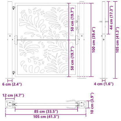Gartentor 100X100 Cm Verwitterungsstahl Wellendesign