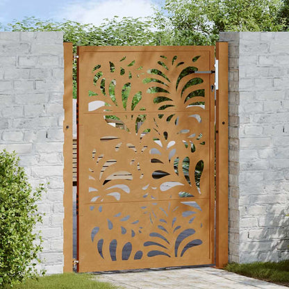 Gartentor 100X100 Cm Verwitterungsstahl Wellendesign