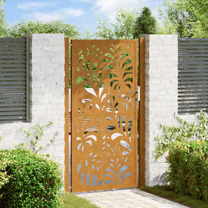 Gartentor 100X100 Cm Verwitterungsstahl Wellendesign