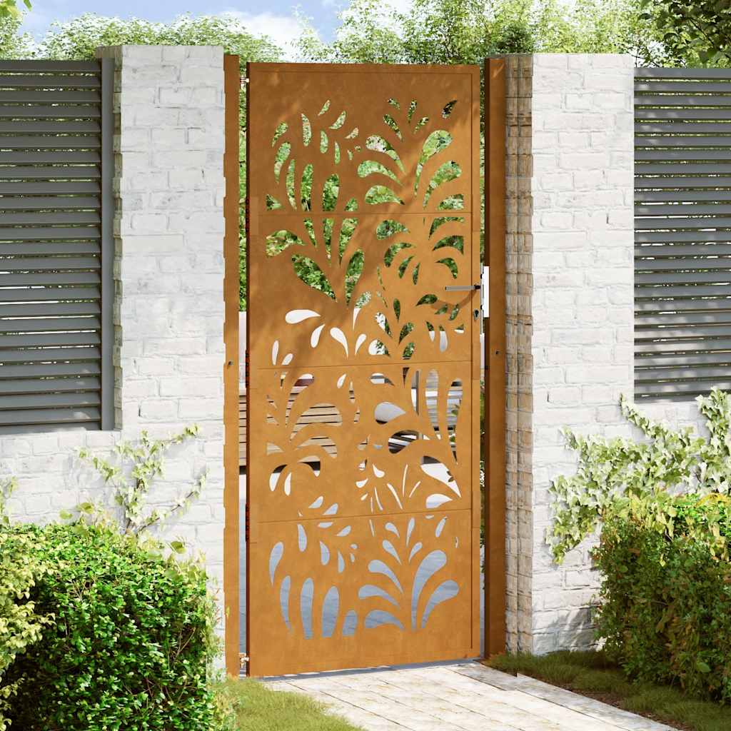 Gartentor 100X100 Cm Verwitterungsstahl Wellendesign