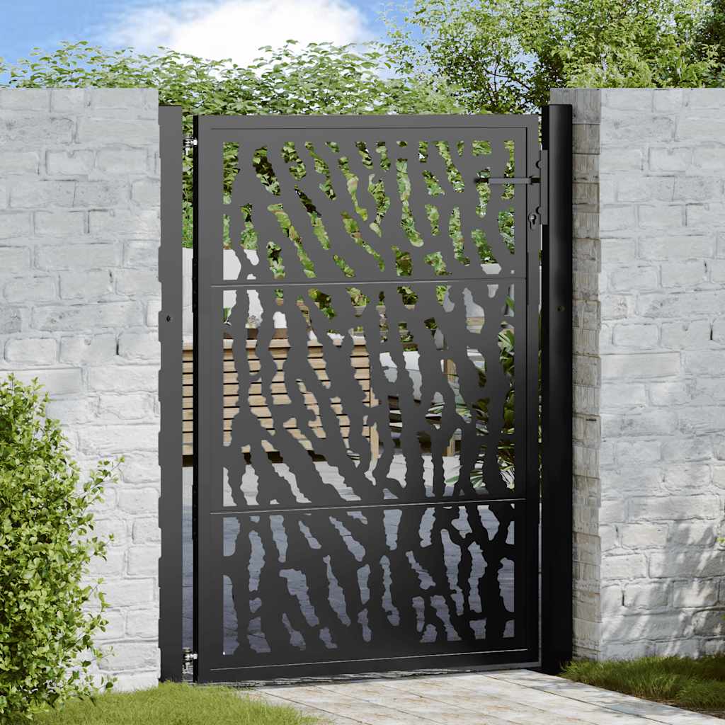 Gartentor 100X100 Cm Verwitterungsstahl Wellendesign